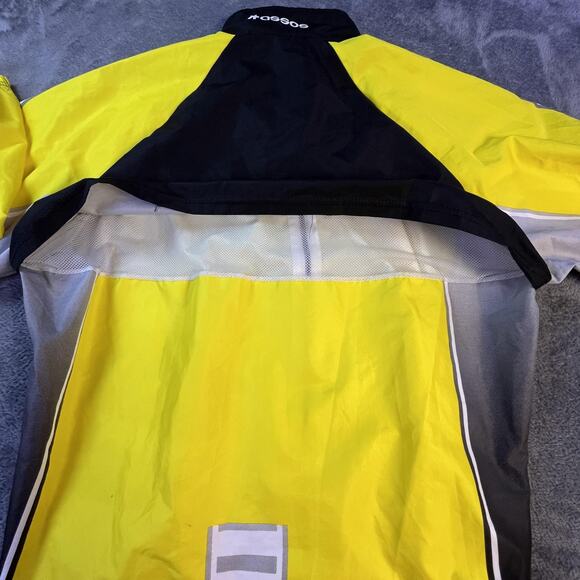 Assos Jacket Mens XL Yellow Black Cycling Windbreaker Reflective Swiss Made - Picture 4 of 12